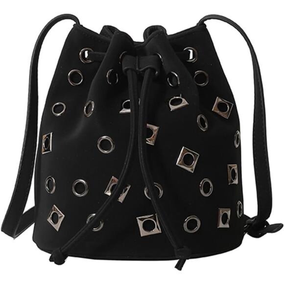 Bucket Bags for Women, Studded Purse Mini Leather Hobo Bag - Picture 1 of 7